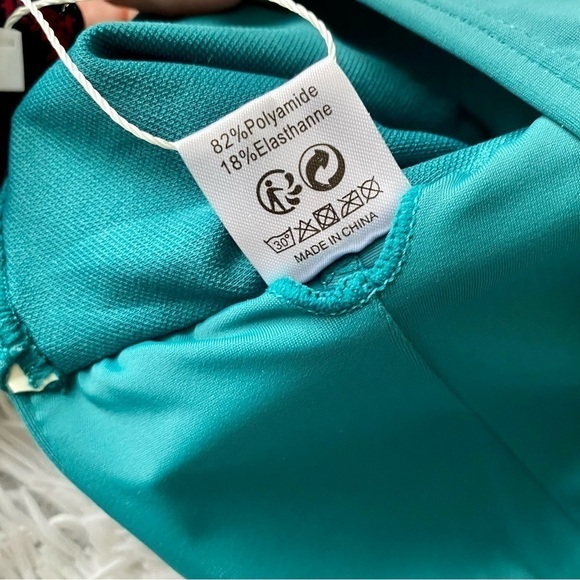 NWT SHEKINI Double Bow Bandeau Teal Bikini - Picture 13 of 15